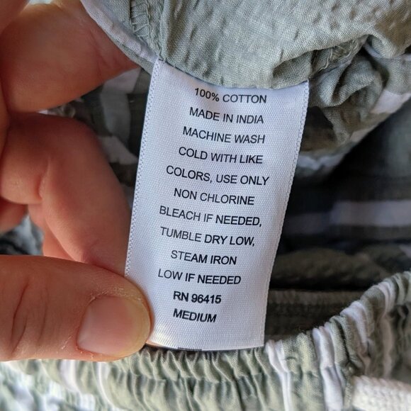 Massive Luxury Green White Striped Drawstring Shorts medium - Picture 5 of 6